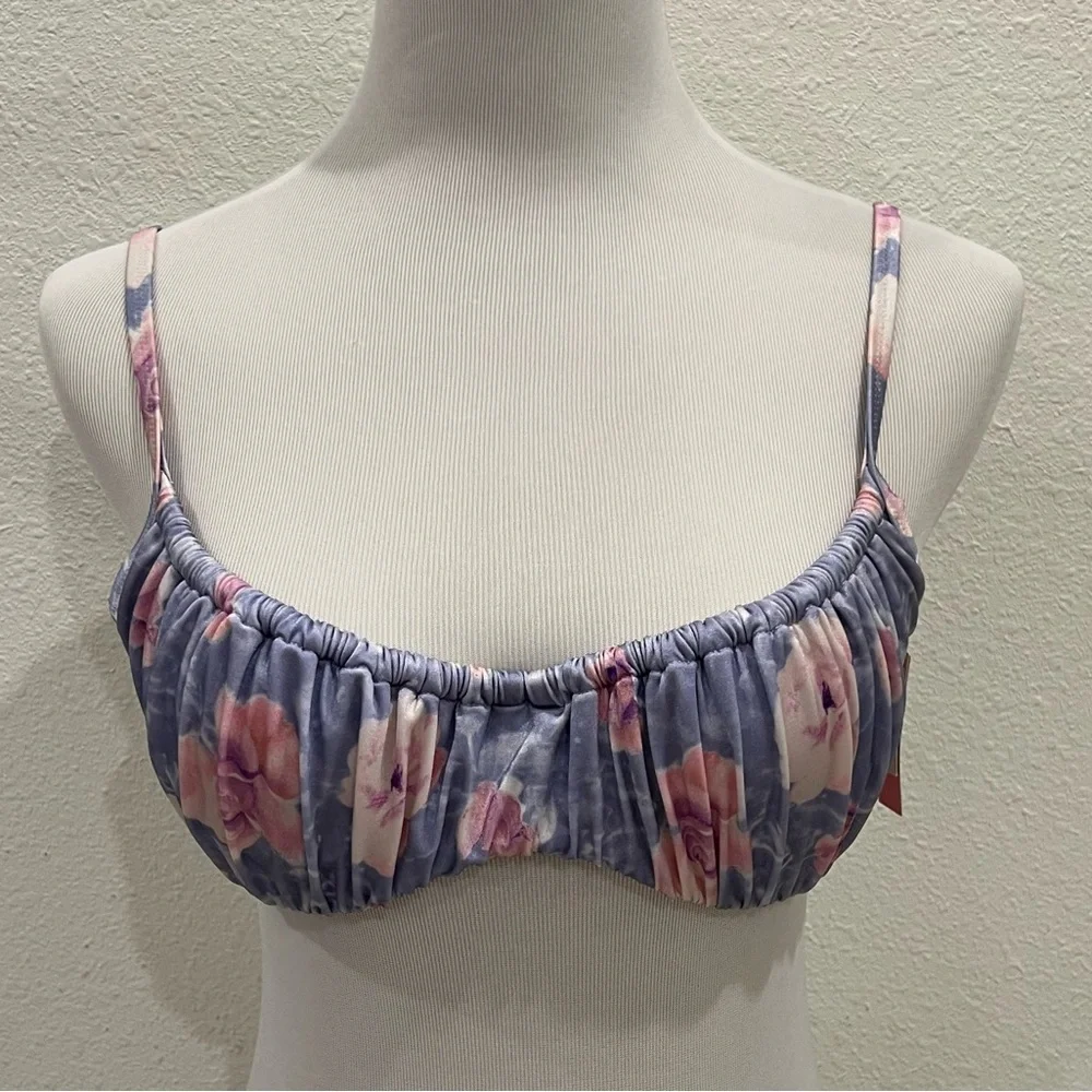 NEW Victoria's Secret Swim‎ Ruched Wicked Bikini Top 32DD Floral Underwire 32E